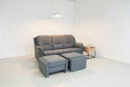 3 Sitzer + Sessel + Hocker mit Relaxfunktion + Hocker.