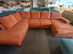 Wohnlandschaft Ottomane links Velourstoff Paros / Kronos-vorbestellbar-