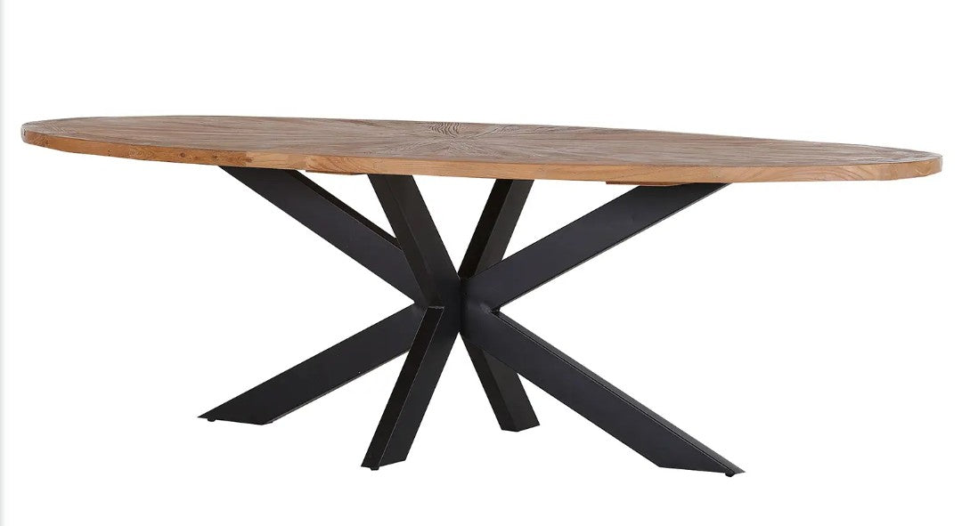 Esstisch Oval Ulme massiv