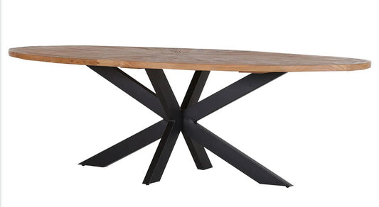 Esstisch Oval Ulme massiv