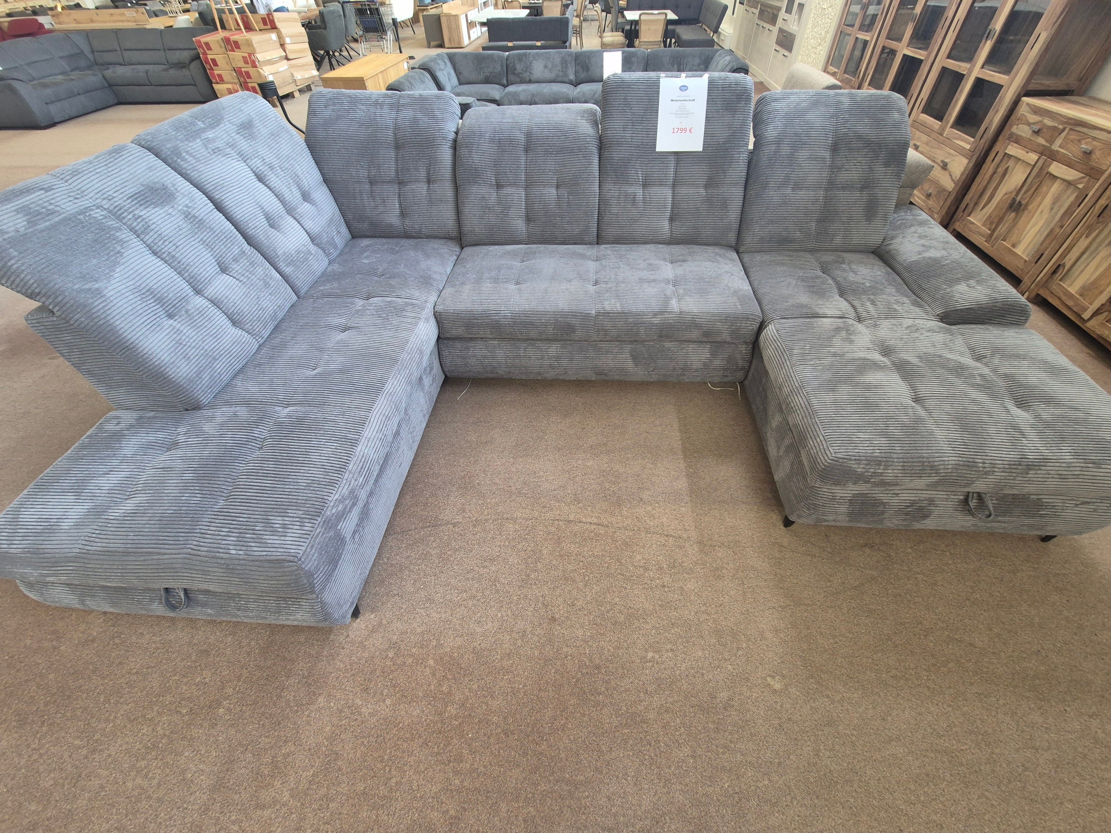 Wohnlandschaft Cord grau