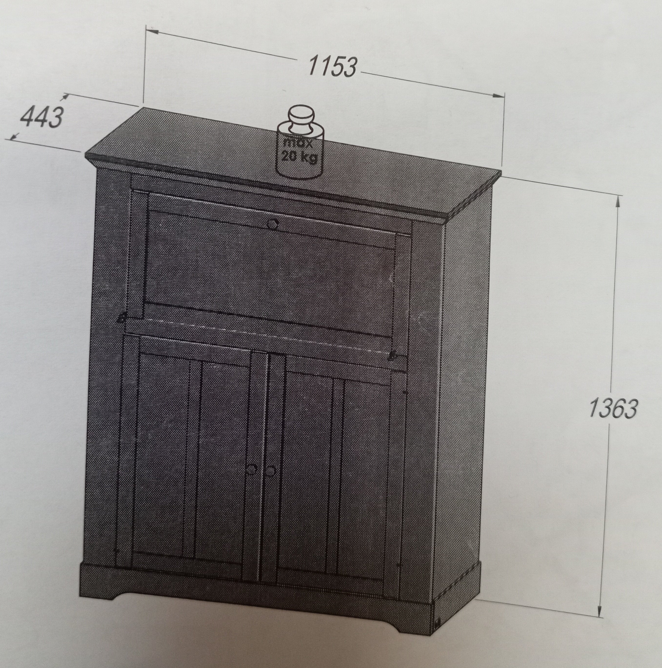 Highboard mit Barfach