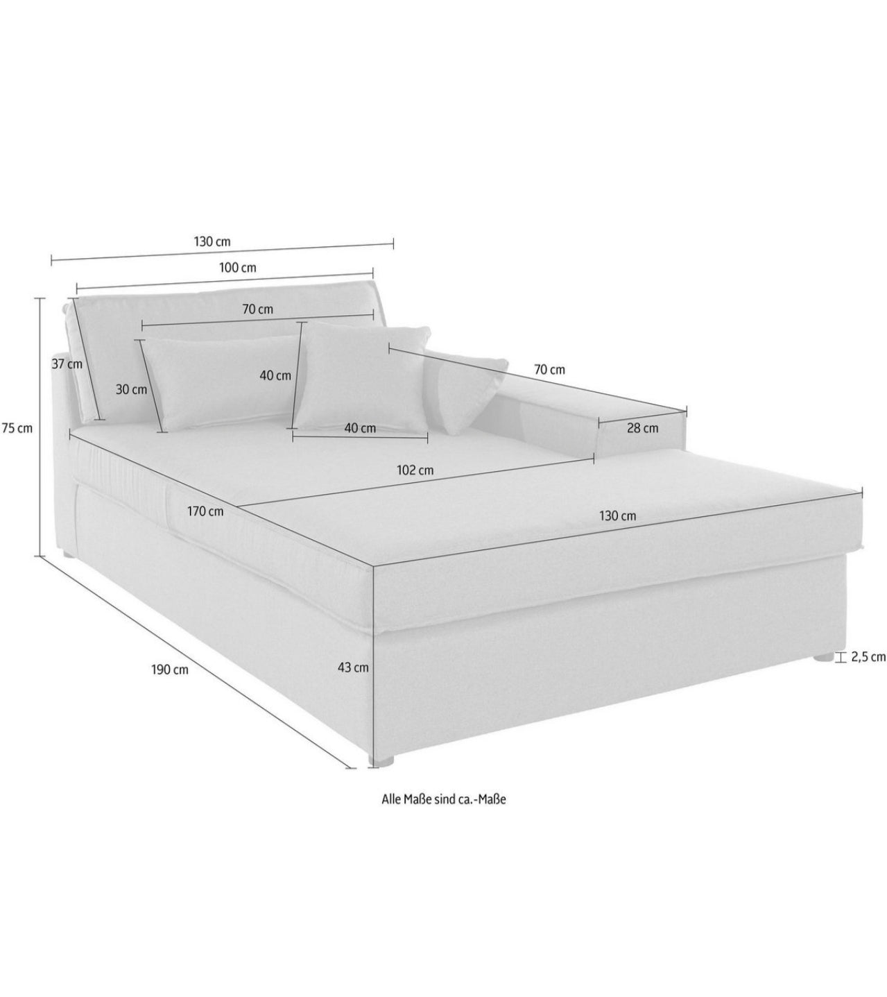 Ottomane inklusive Zierkissen