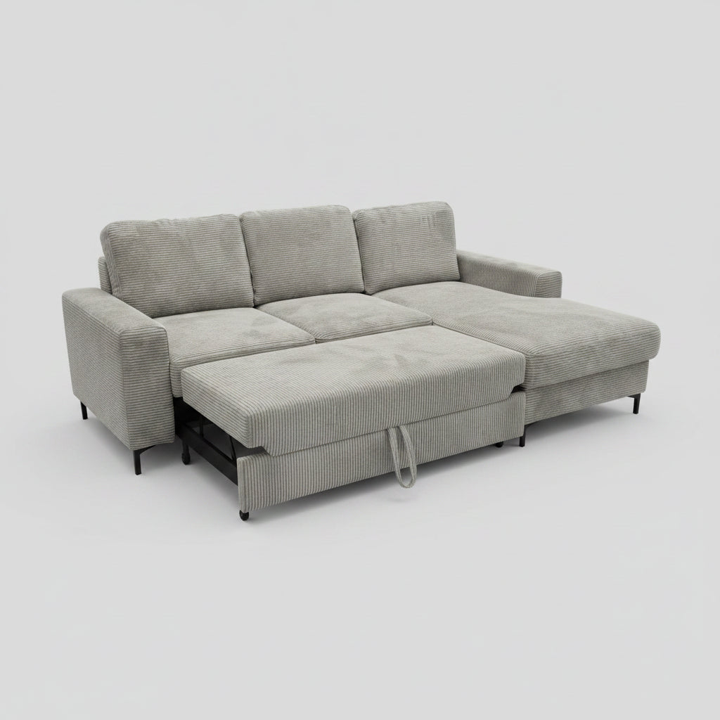 Ecksofa Ottomane rechts Cord Poso-vorbestellbar-