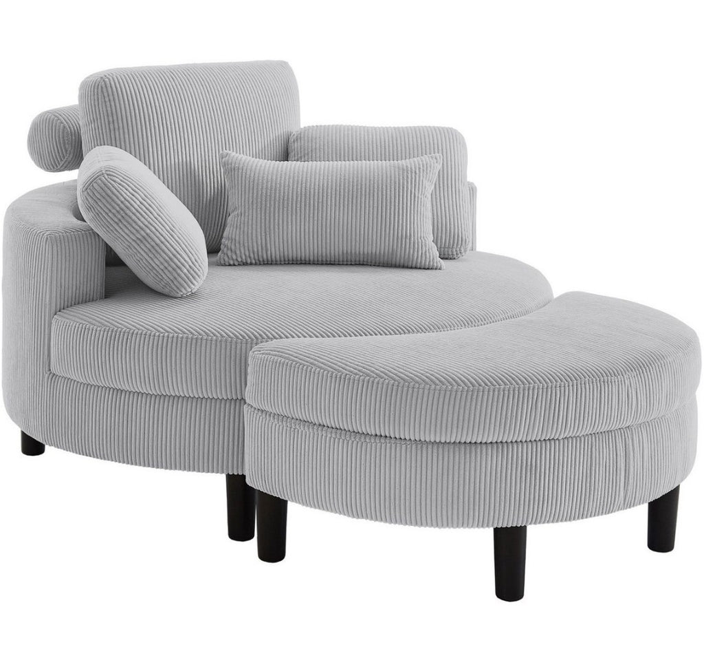 Rundsessel inklusive Hocker Cord