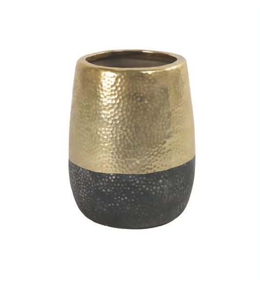 Blumentopf schwarz/gold 20cm