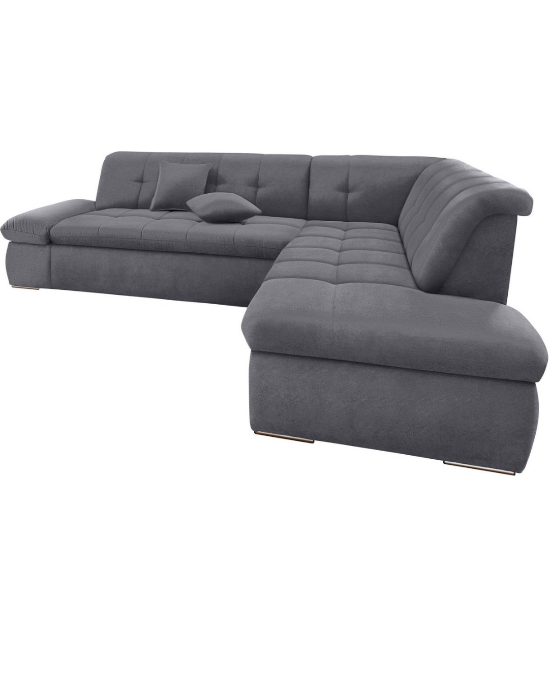 Ecksofa Chenilleoptik grau
